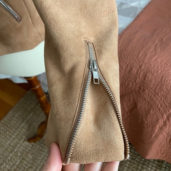 Faux suede moto jacket, worn once - Picture 5 of 6